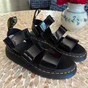 Dr Marten GRYPHON PATENT LEATHER GLADIATOR SANDALS, Size EU 37 or US 7-7.5